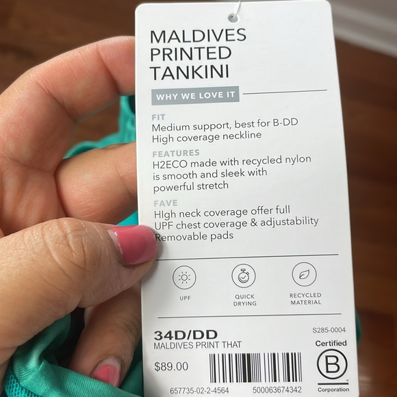 🌊 🍃 Athleta Maldives High Neck Tankini • 34D/DD - Picture 6 of 6